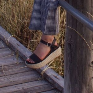 black leather espadrilles